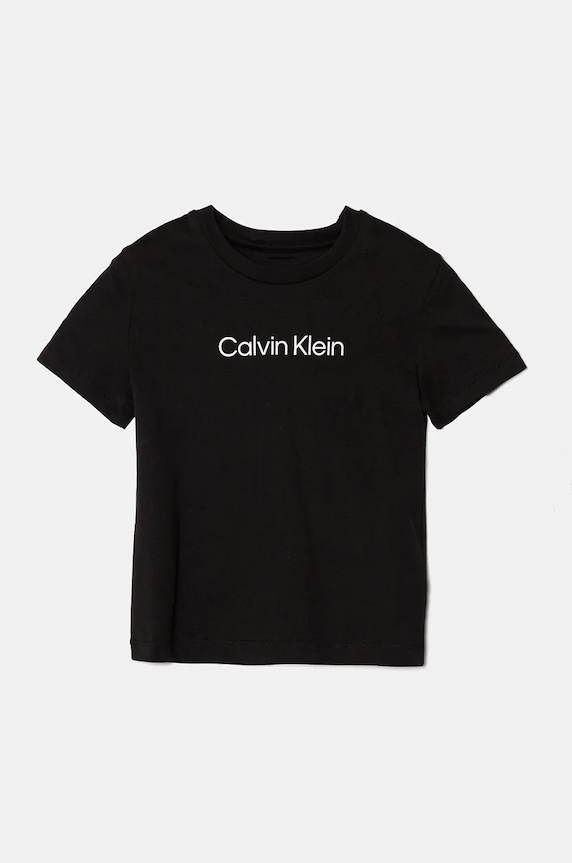 Dětské bavlněné tričko Calvin Klein Jeans kulatý černá IU0IU00682.104.116.9BYH