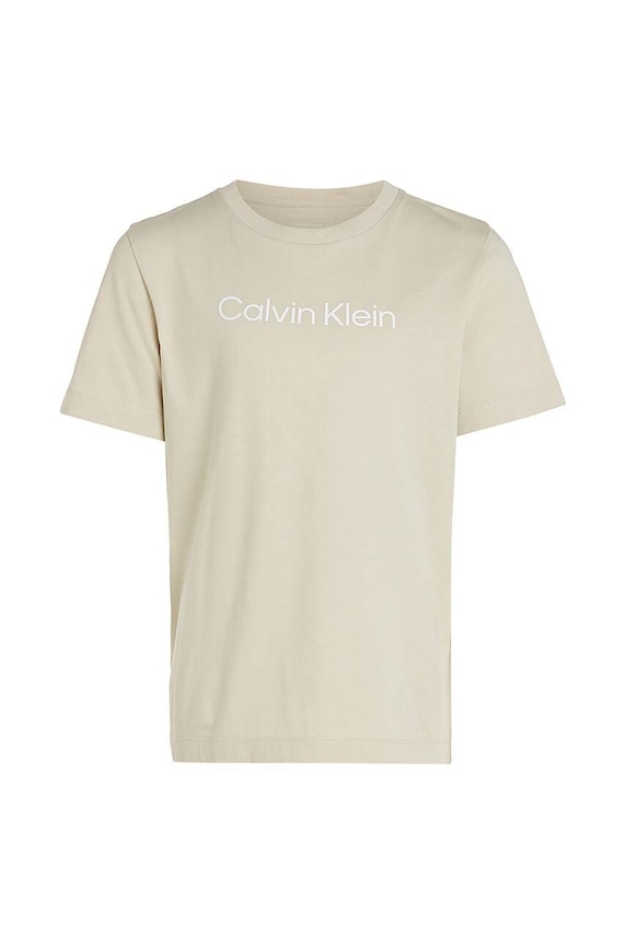 Dětské bavlněné tričko Calvin Klein Jeans IU0IU00682.128.176.9BYH béžová SS26