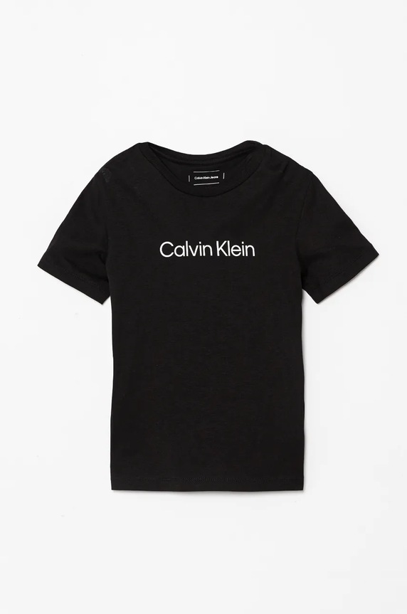 Detské bavlnené tričko Calvin Klein Jeans bavlna čierna IU0IU00682.128.176.9BYH