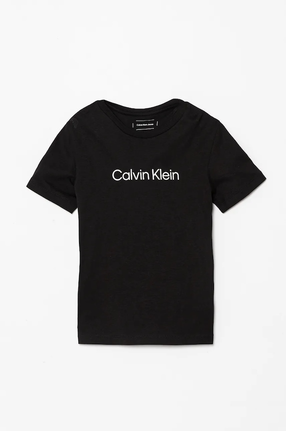 Detské bavlnené tričko Calvin Klein Jeans bavlna čierna IU0IU00682.128.176.9BYH