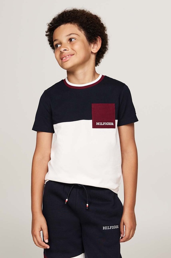 Dječja pamučna majica kratkih rukava Tommy Hilfiger pamuk bijela KB0KB09275.9BYH.128.176
