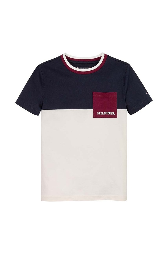 Dječja pamučna majica kratkih rukava Tommy Hilfiger KB0KB09275.9BYH.128.176 bijela AW24
