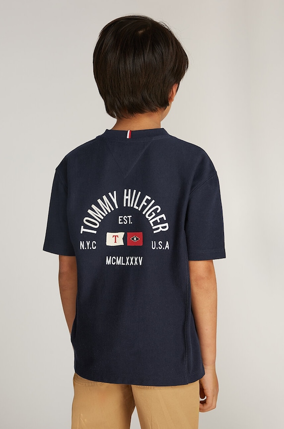 Otroška bombažna kratka majica Tommy Hilfiger KB0KB09280.9BYH.128.176