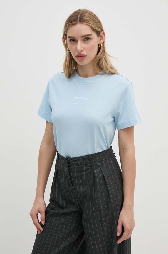 Calvin Klein pamut póló pamut kék K20K207215