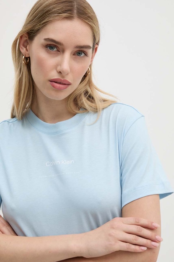 Calvin Klein pamut póló kék K20K207215