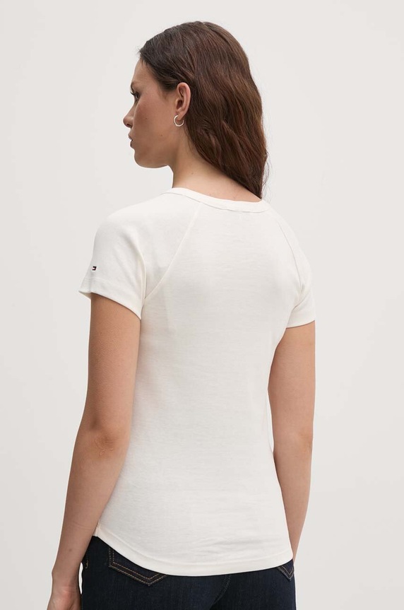 Odzież Tommy Hilfiger t-shirt bawełniany WW0WW42089 beżowy