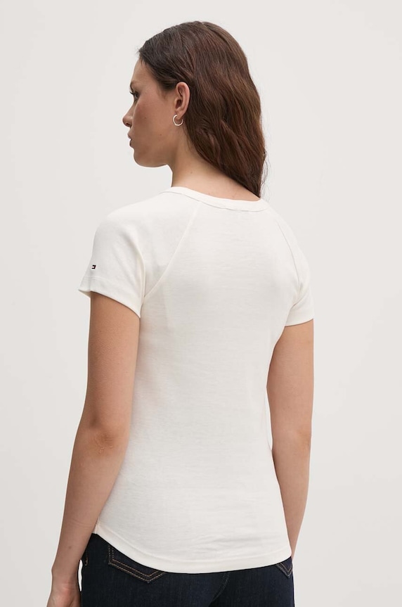 Odzież Tommy Hilfiger t-shirt bawełniany WW0WW42089 beżowy