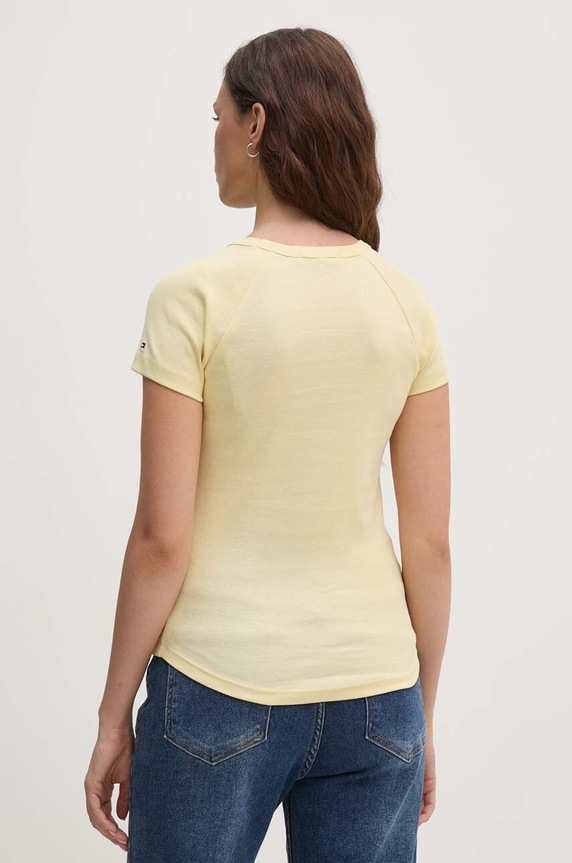 Odzież Tommy Hilfiger t-shirt bawełniany WW0WW42089 żółty