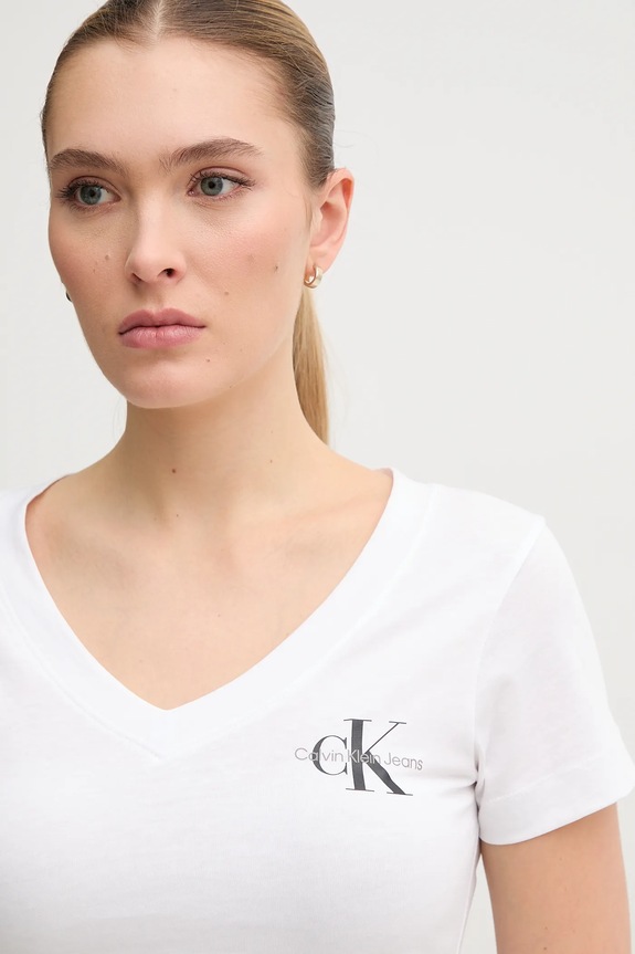Bavlnené tričko Calvin Klein Jeans 2-pak biela J20J223447