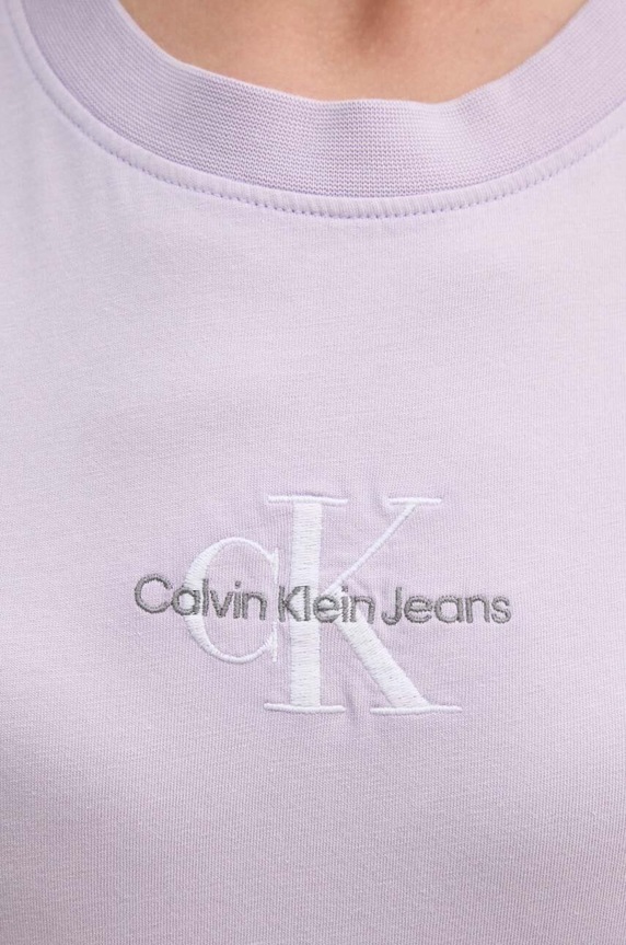Calvin Klein Jeans t-shirt bawełniany fioletowy J20J223556