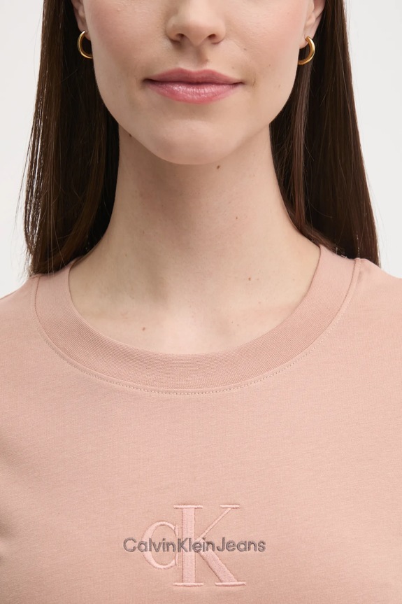 Calvin Klein Jeans t-shirt bawełniany J20J223563 pomarańczowy