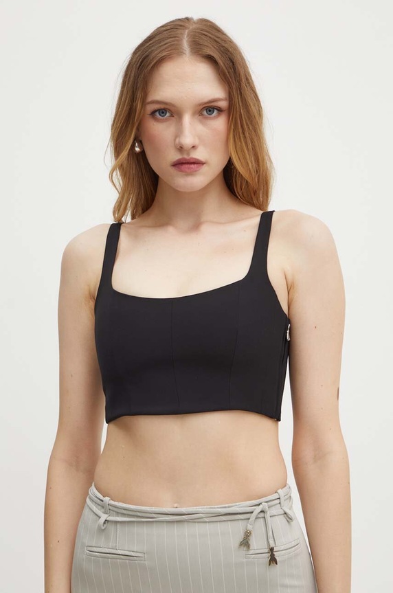 Top Patrizia Pepe s elastanom čierna 8C0726.A454