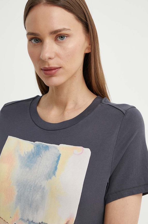 G-Star t-shirt bawełniany nadruk szary D24643.4107