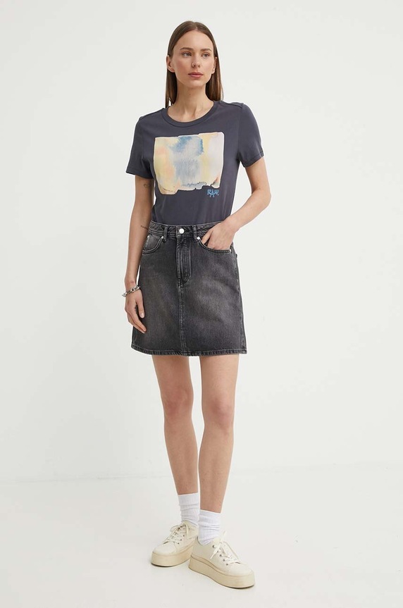 G-Star t-shirt bawełniany D24643.4107 szary AW24