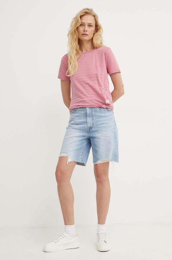 G-Star t-shirt D24661.D602 różowy AW24