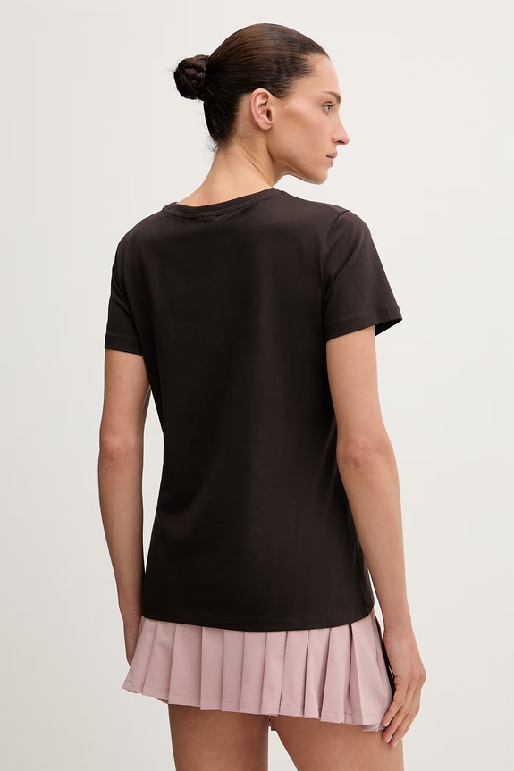 Odjeća Guess majica za žene od pamuka s elastanom COLETTE V4YI09.J1314 smeđa