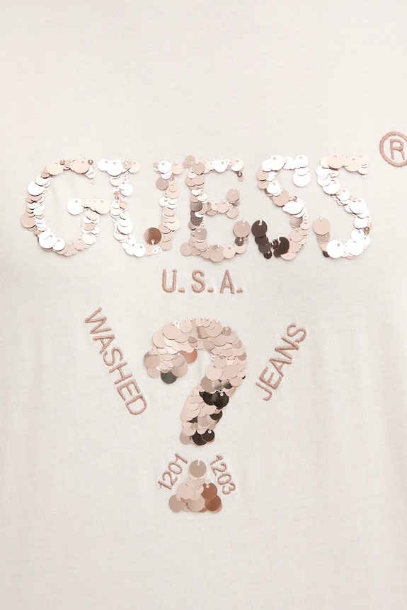 Guess tricou din bumbac AURLIE V4YI06.I3Z14 bej