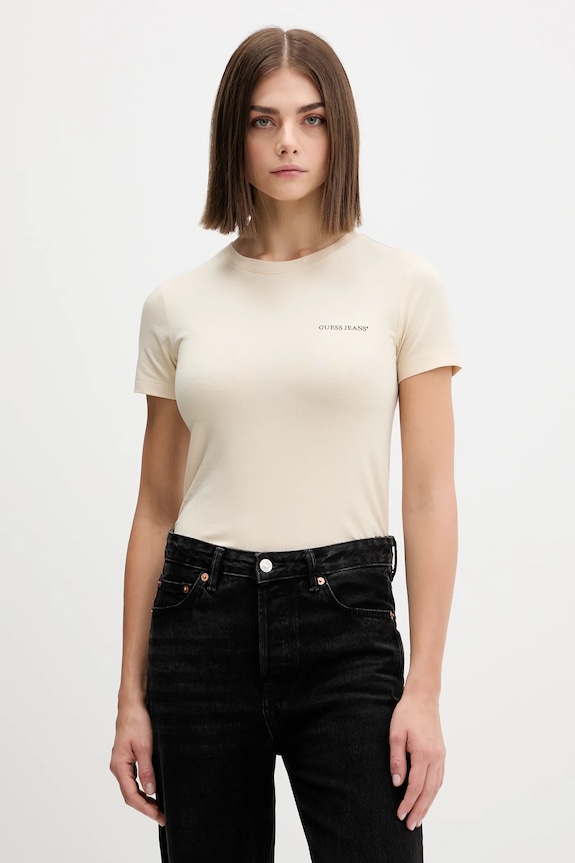 Tričko Guess Jeans béžová W4YI02.J1314