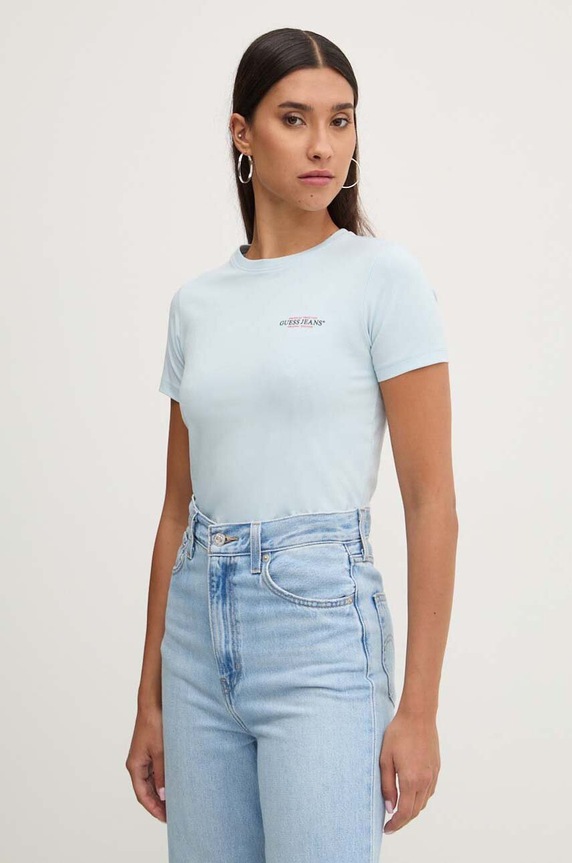 Guess Jeans tricou albastru W4YI02.J1314