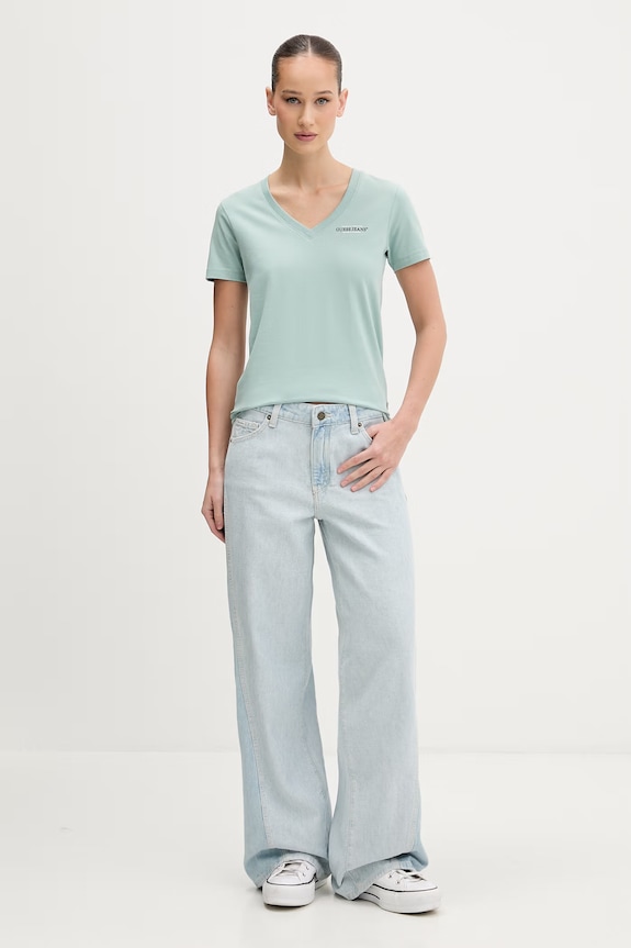 Guess Jeans tricou W4YI23.J1314 verde SS26