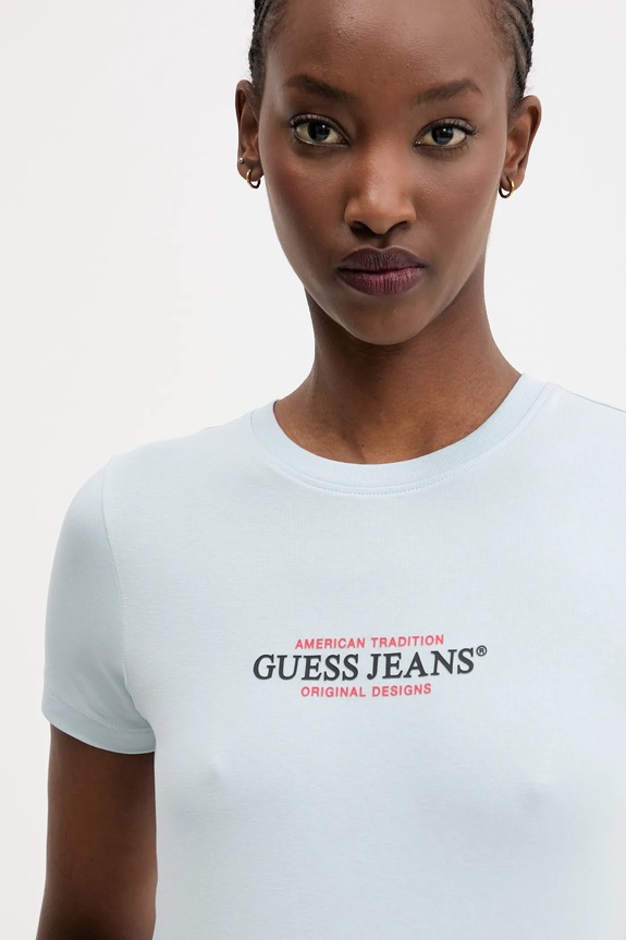 Μπλουζάκι Guess Jeans μπλε W4YI03.J1314