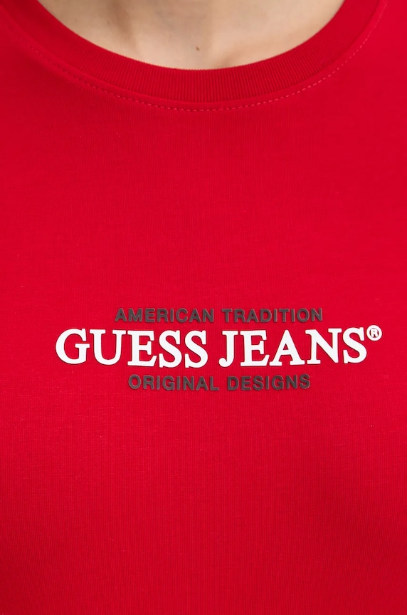 Μπλουζάκι Guess Jeans W4YI03.J1314 κόκκινο