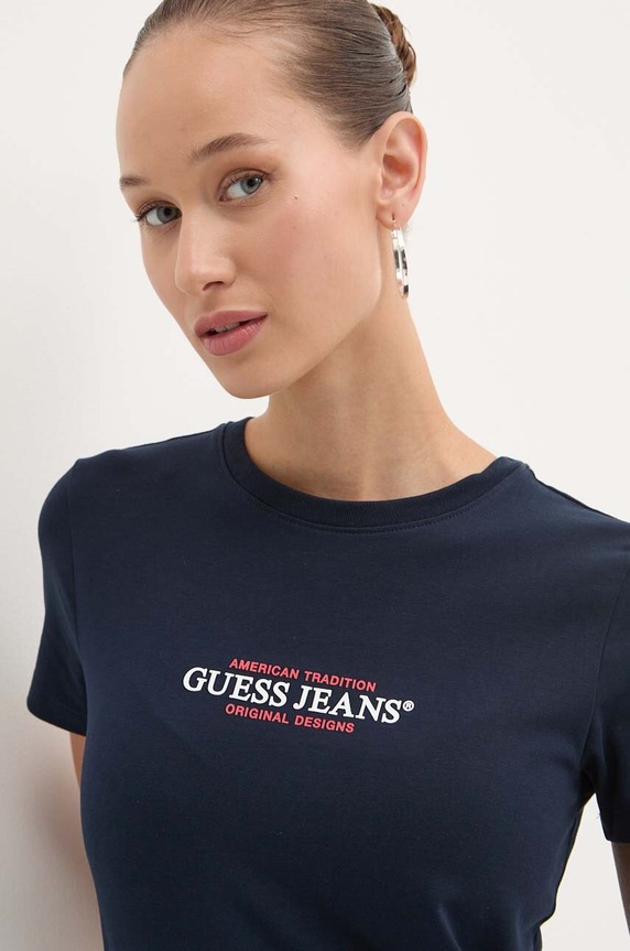 Tričko Guess Jeans tmavomodrá W4YI03.J1314