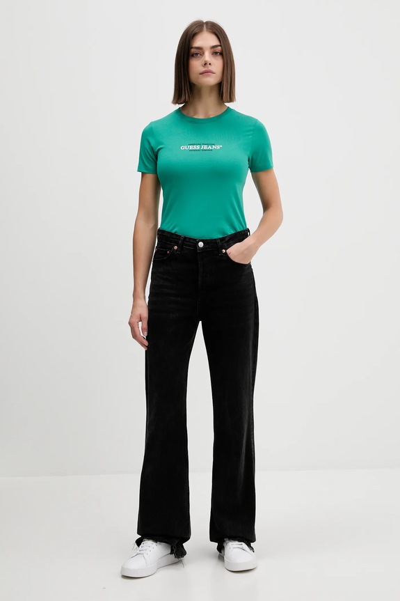Tričko Guess Jeans W4YI03.J1314 tyrkysová SS26