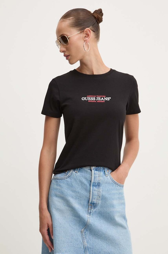 Tričko Guess Jeans čierna W4YI03.J1314