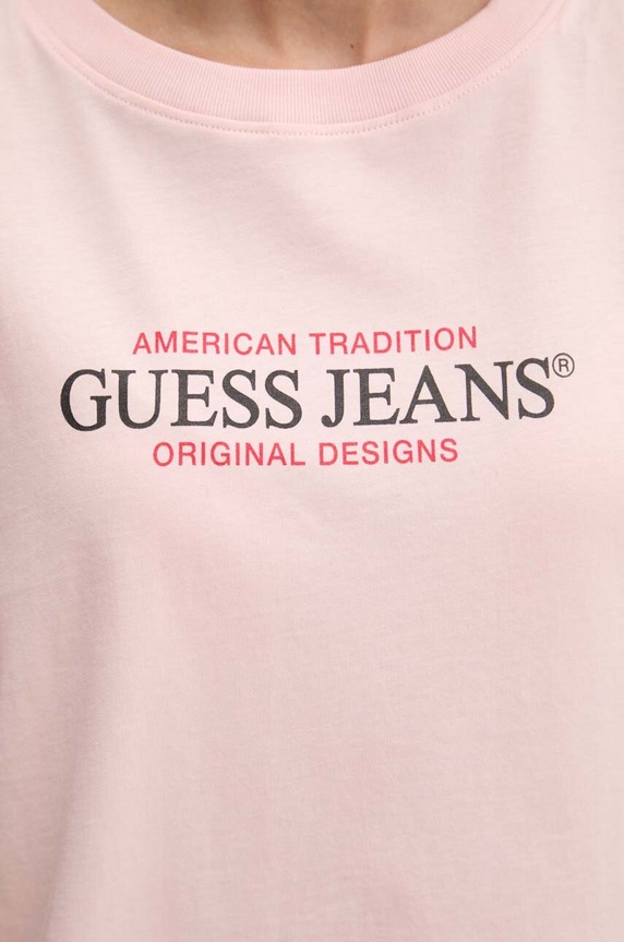 Guess Jeans t-shirt bawełniany W4YI08.K8HM0 różowy
