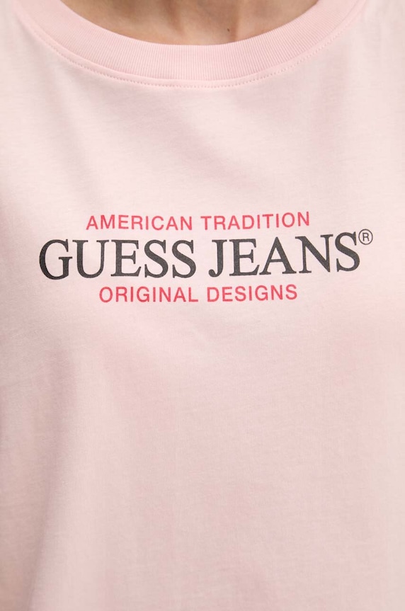 Guess Jeans t-shirt bawełniany W4YI08.K8HM0 różowy