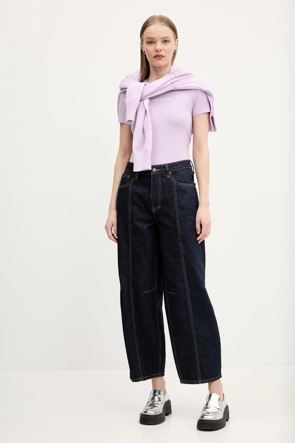 Μπλουζάκι Guess Jeans W4YI01.J1314 μωβ SS26