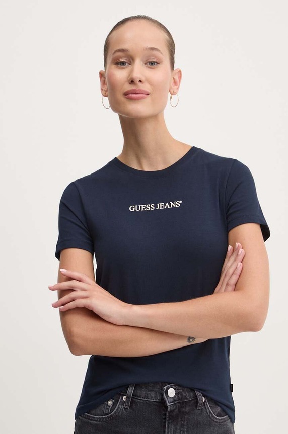 Guess Jeans tricou melanj bleumarin W4YI01.J1314