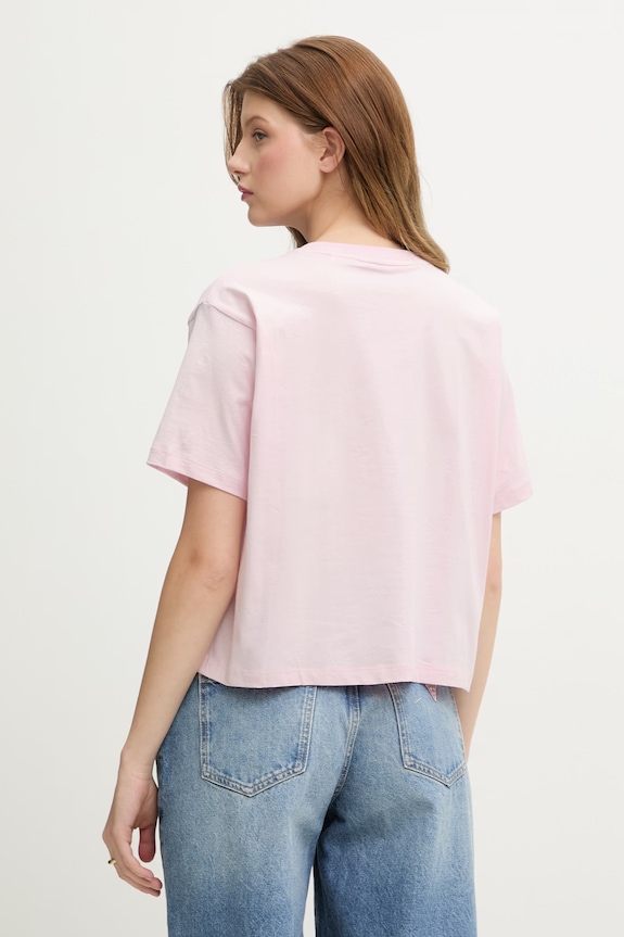 Odzież Guess Jeans t-shirt basic damski W4YI73.K8HM0 różowy