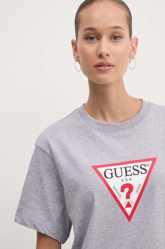 Guess Jeans t-shirt basic damski szary W4YI73.K8HM0