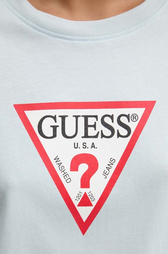 Guess Jeans t-shirt bawełniany W4YI76.K8HM0 niebieski