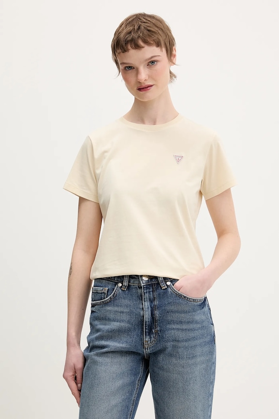 Majica kratkih rukava Guess Jeans bež W4YI10.J1314