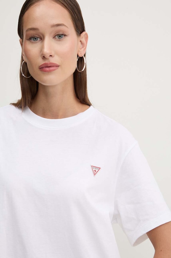 Guess Jeans pamut póló fehér W4YI05.K8HM0