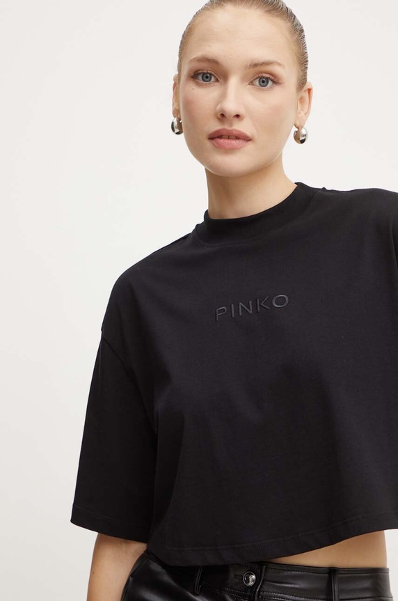 Pinko t-shirt bawełniany czarny 104187.A251