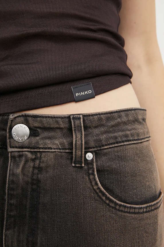 Bavlněný top Pinko 104157.A24U hnědá