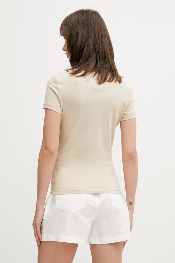 Odjeća Tommy Jeans majica za žene od pamuka DW0DW18398 bež