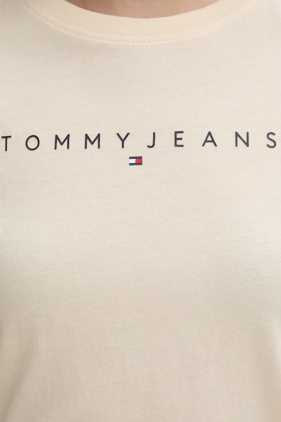 Tommy Jeans tricou de damă din bumbac DW0DW18398 galben