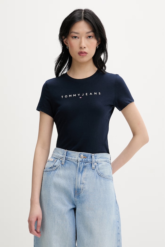 Tommy Jeans tričko dámske bavlnené tmavomodrá DW0DW18398