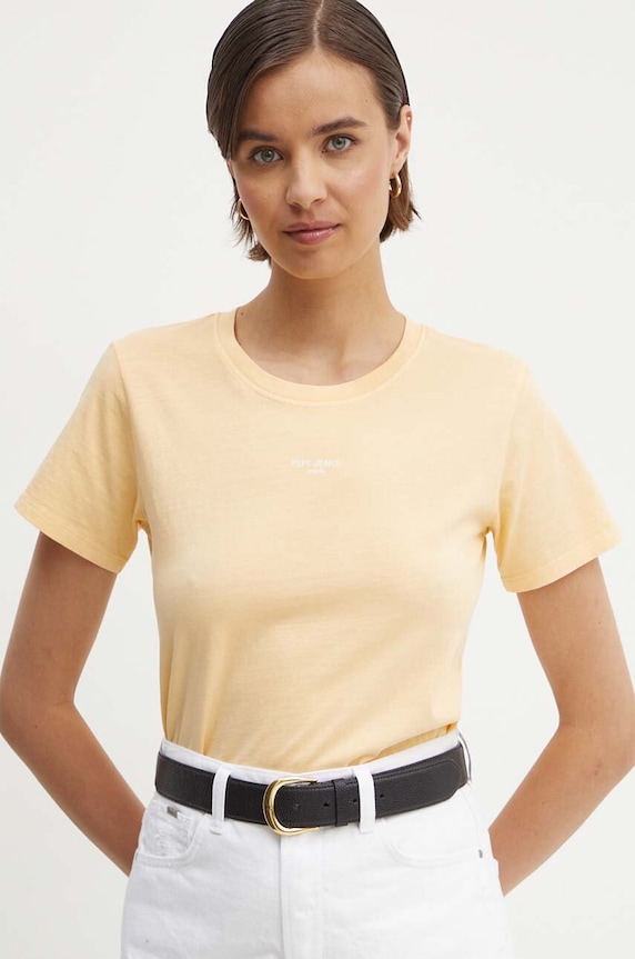 Βαμβακερό μπλουζάκι Pepe Jeans EMILY βαμβάκι κίτρινο PL505877