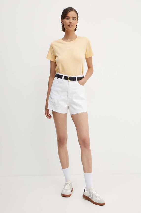Βαμβακερό μπλουζάκι Pepe Jeans EMILY PL505877 κίτρινο AW24