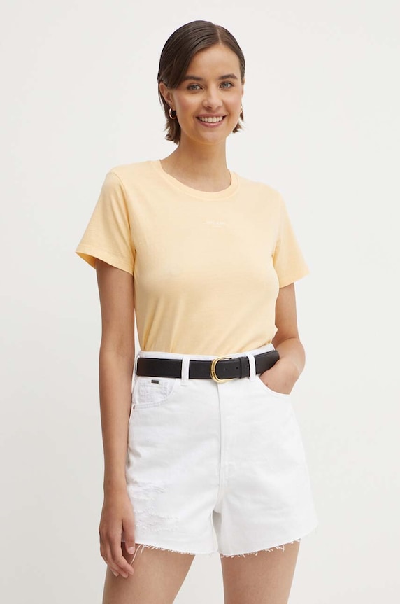 Βαμβακερό μπλουζάκι Pepe Jeans EMILY κίτρινο PL505877