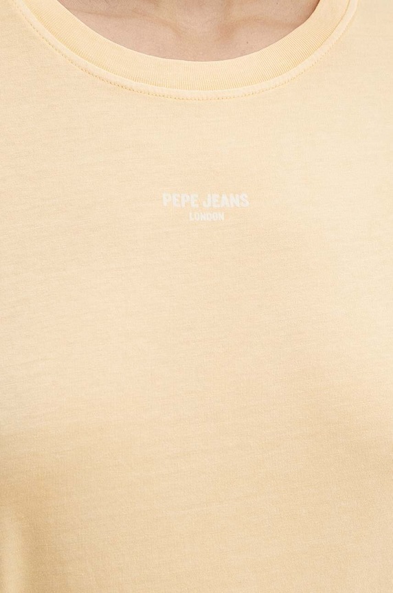 Βαμβακερό μπλουζάκι Pepe Jeans EMILY PL505877 κίτρινο