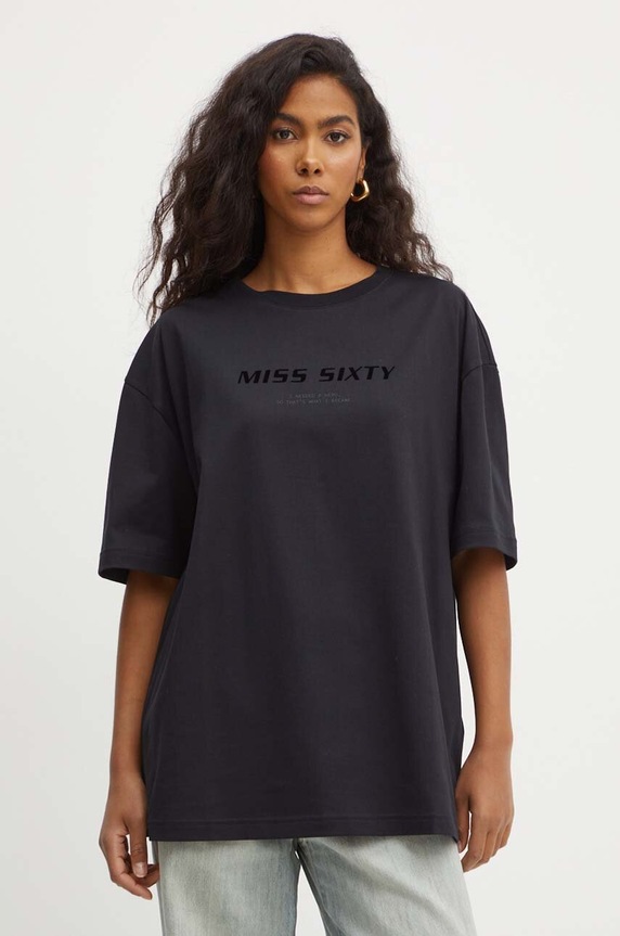 Βαμβακερό μπλουζάκι Miss Sixty 6L2SJ2120000 SJ2120 T-SHIRT μαύρο 6L2SJ2120000