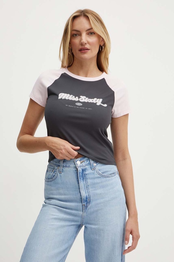Miss Sixty t-shirt 6L2SJ1480000 SJ1480 szary 6L2SJ1480000