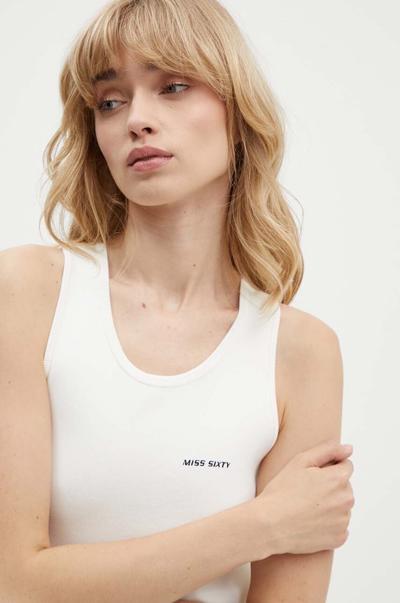 Top Miss Sixty 6L2RJ0510000 RJ0510 KNIT VEST slim bež 6L2RJ0510000